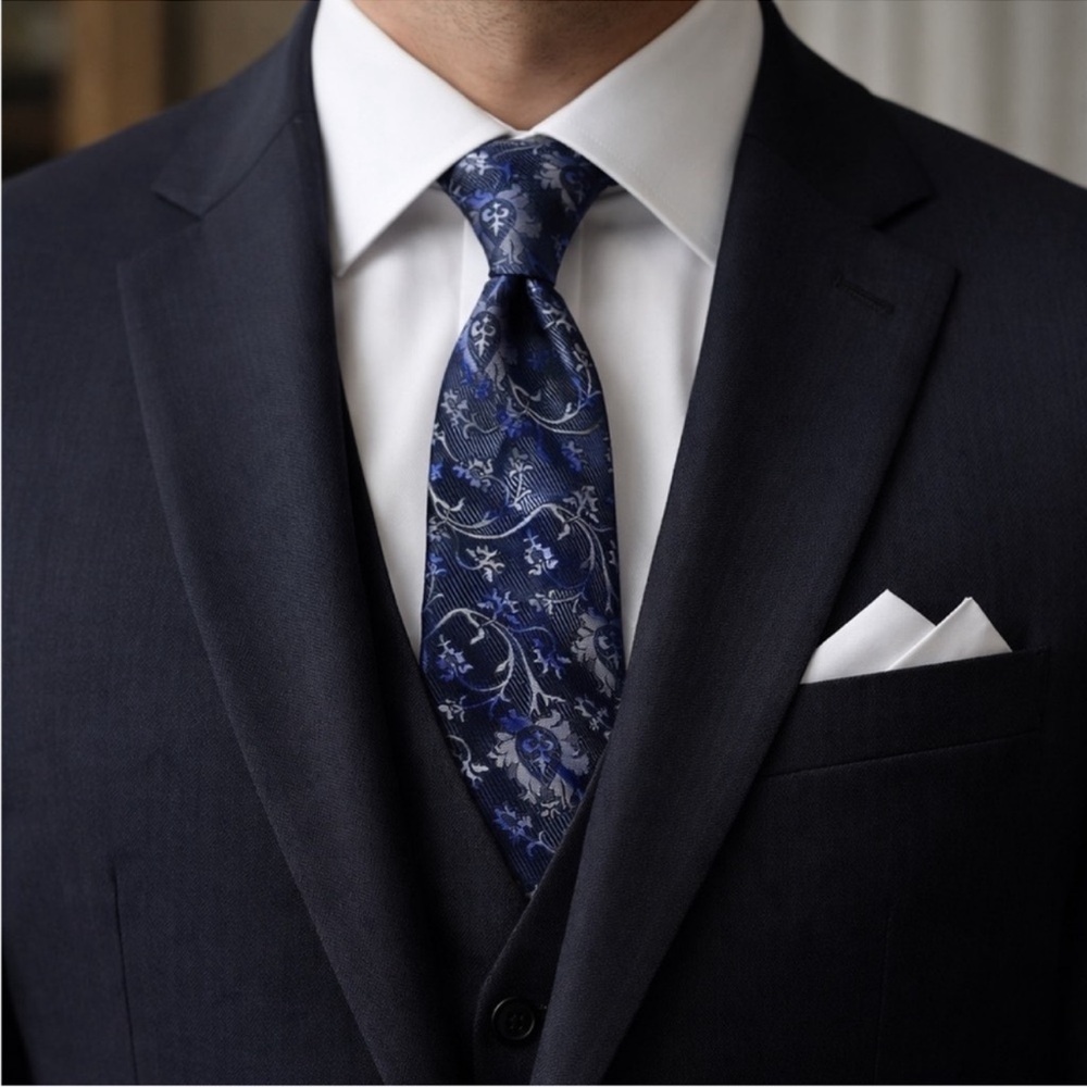 Blue Paisley/Floral Tie